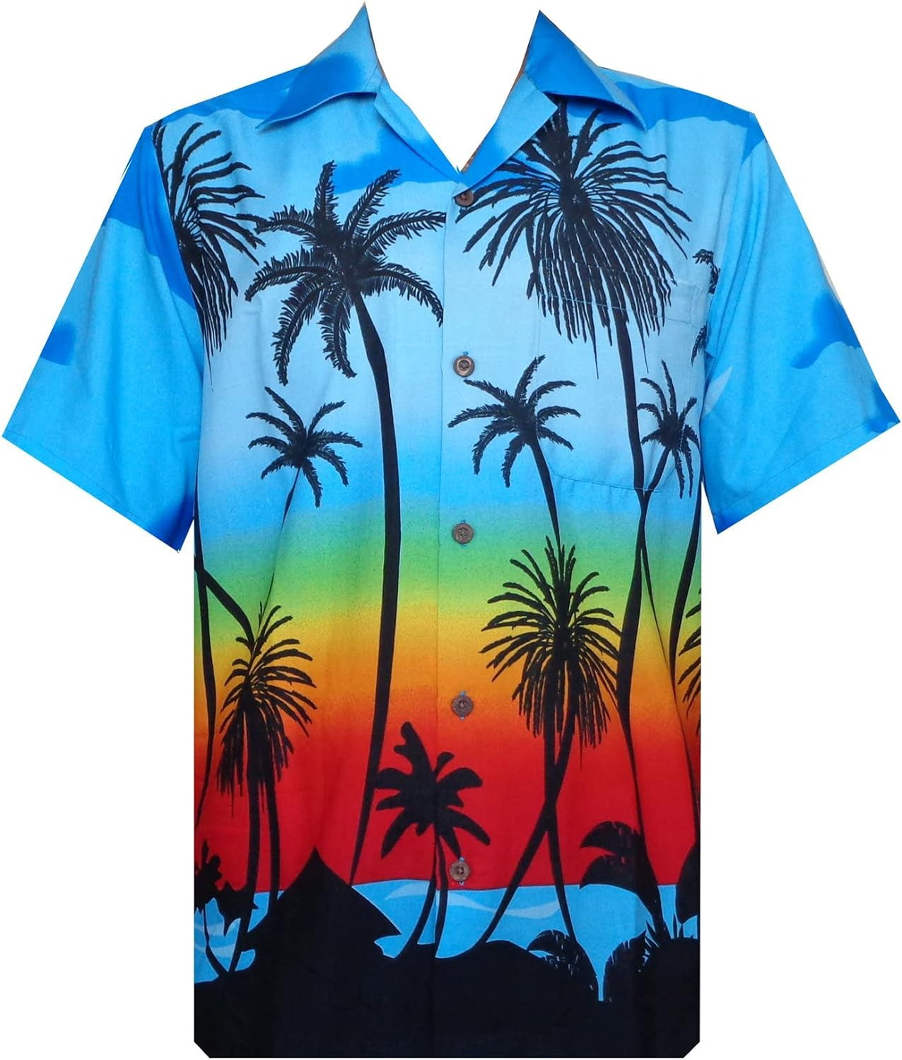 Tropical Beach Shirts for Men: Casual Vacation Wear in Light Blue