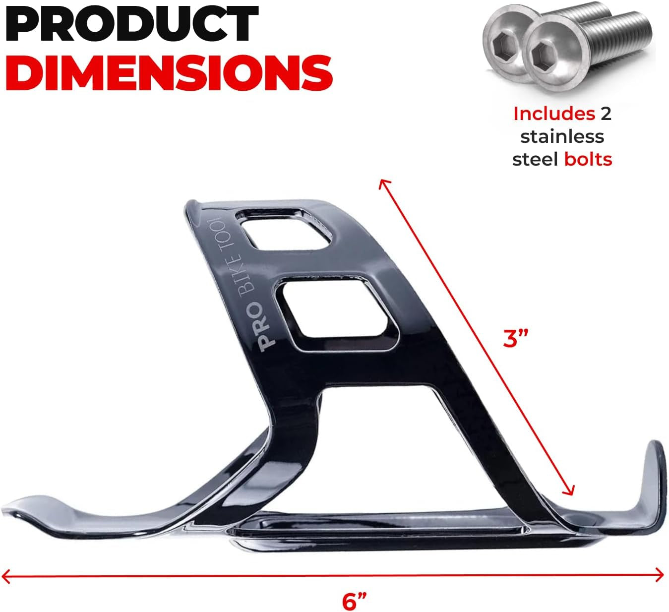 Bike Water Bottle Holder, Black or White Gloss, Secure Retention System, No Lost Bottles, Lightweight and Strong Bicycle Bottle Cage, Quick and Easy to Mount, Great for Road and Mountain Bikes