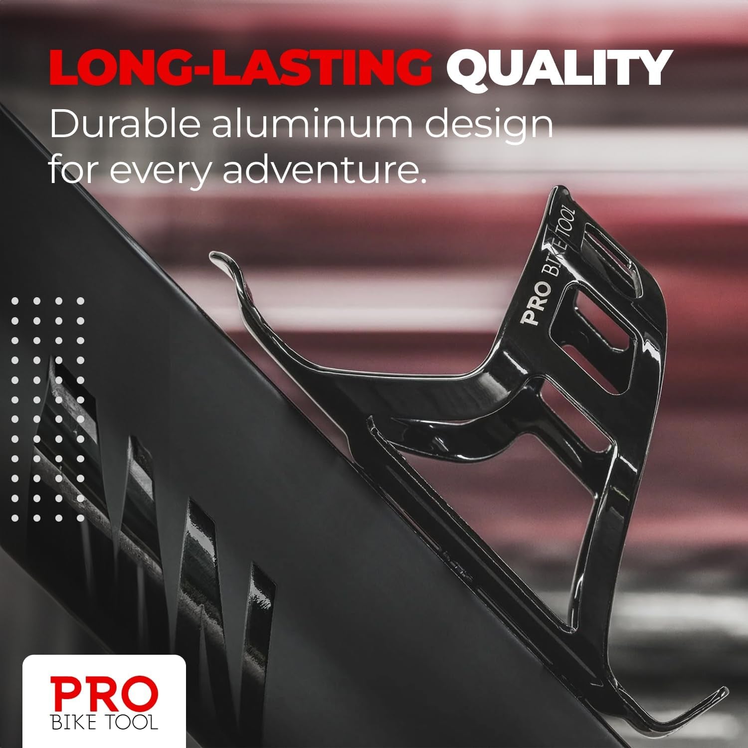 Bike Water Bottle Holder, Black or White Gloss, Secure Retention System, No Lost Bottles, Lightweight and Strong Bicycle Bottle Cage, Quick and Easy to Mount, Great for Road and Mountain Bikes