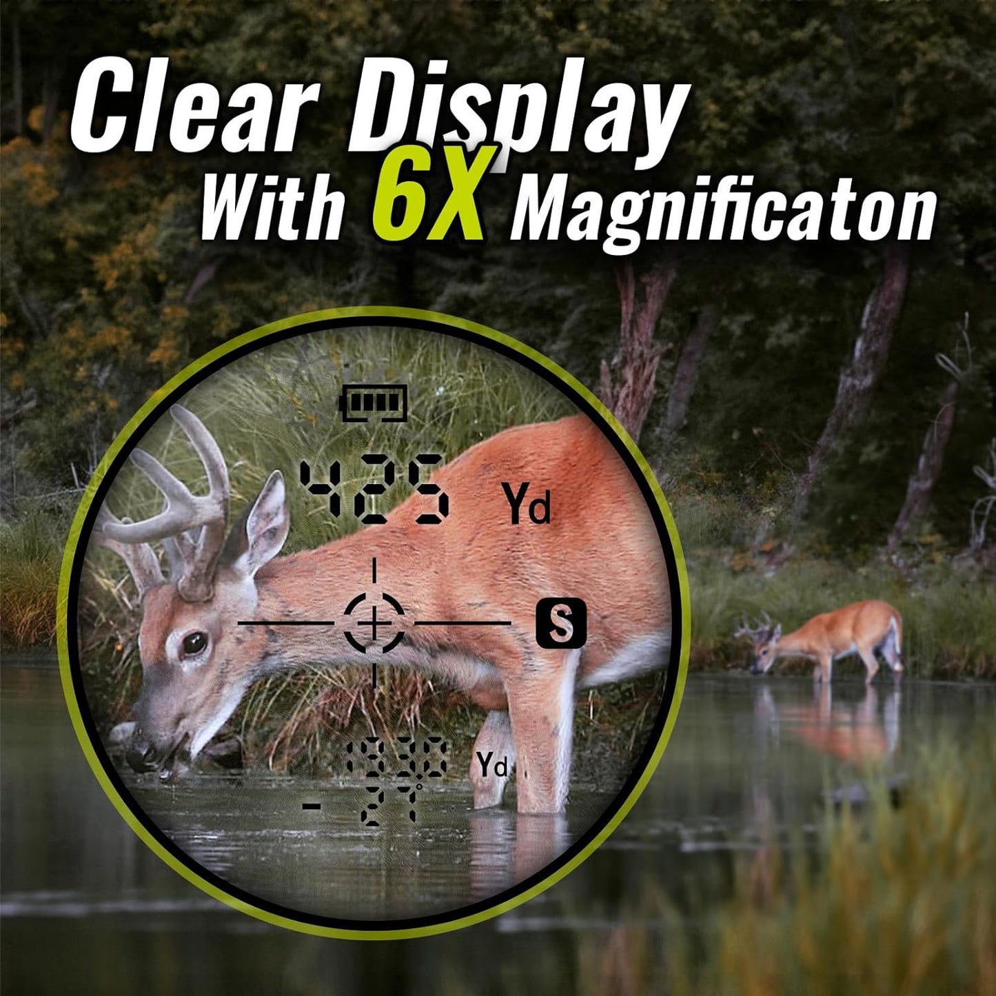 Hunting Rangefinder with Rechargeable Battery, 700/1000Y Camo Laser Range Finder 6X Magnification, Distance/Angle/Speed/Scan Multi Functional Waterproof Rangefinder with Case