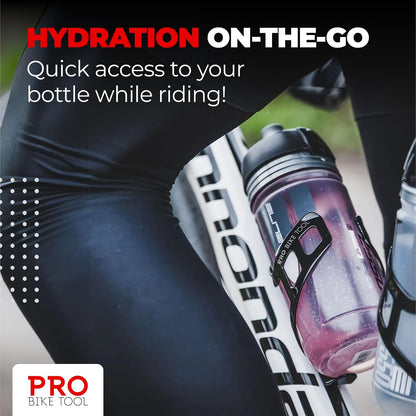 Bike Water Bottle Holder, Black or White Gloss, Secure Retention System, No Lost Bottles, Lightweight and Strong Bicycle Bottle Cage, Quick and Easy to Mount, Great for Road and Mountain Bikes