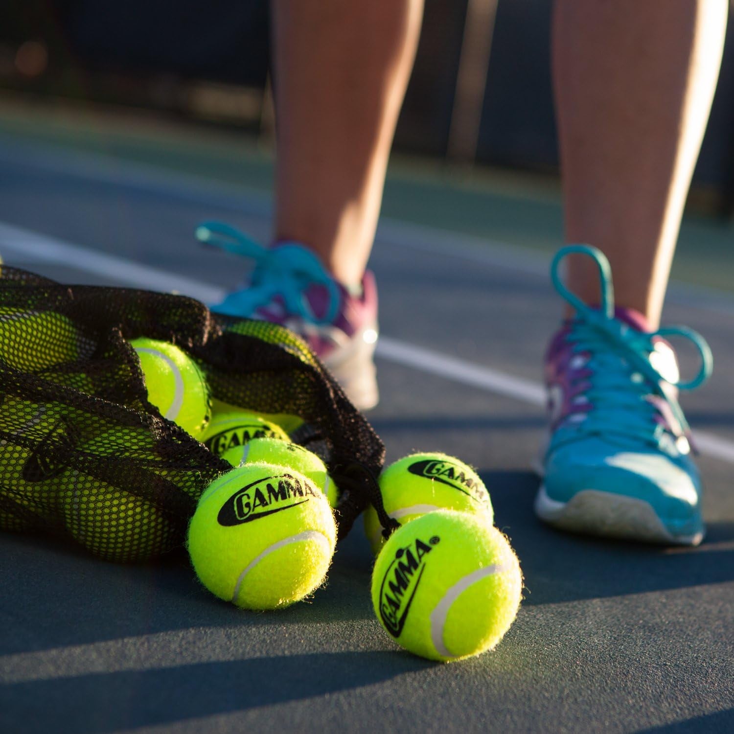 Bag of Pressureless Tennis Balls - Sturdy & Reuseable Mesh Bag with Drawstring for Easy Transport - Bag-O-Balls (12-Pack of Balls, Yellow)